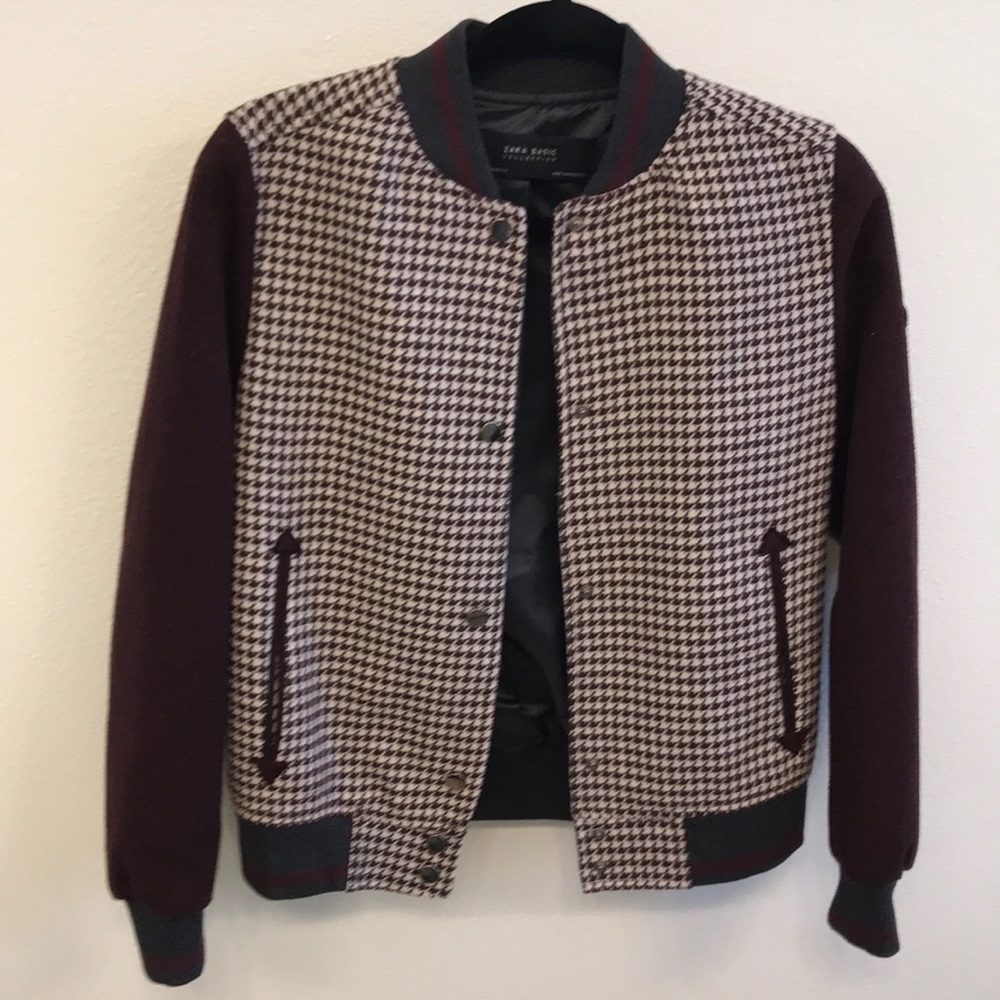 Zara Letterman Varsity Jacket XS NWOT